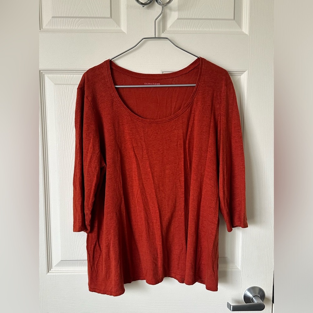 EILEEN FISHER Dark Burnt Orange Top.
